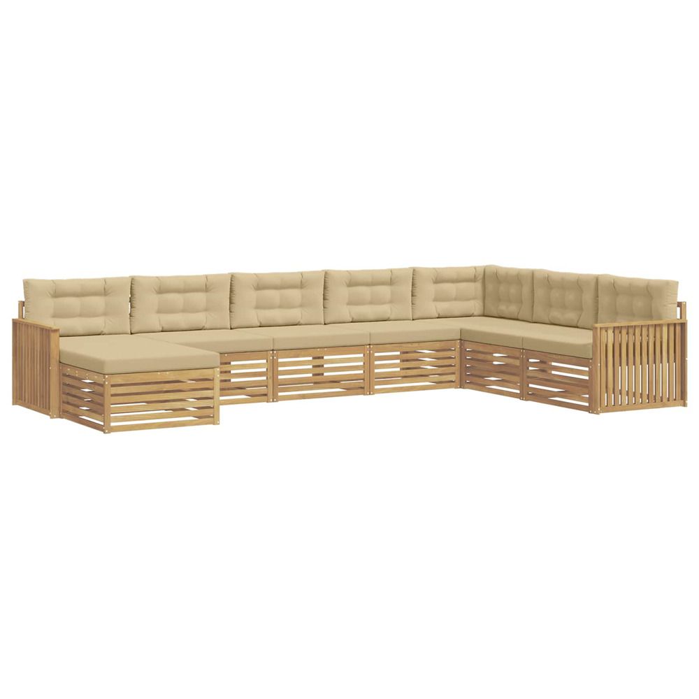 Ensemble de canapés d'extérieur 8 pc blanc et beige