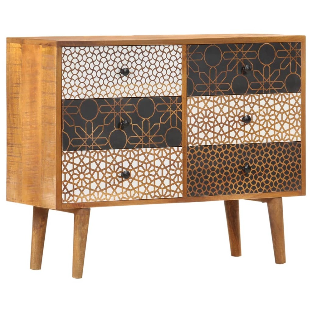 Buffet bahut commode armoire meuble de rangement organisateur cuisine salle de séjour salon avec motif imprimé 90 x 30 x 70 c