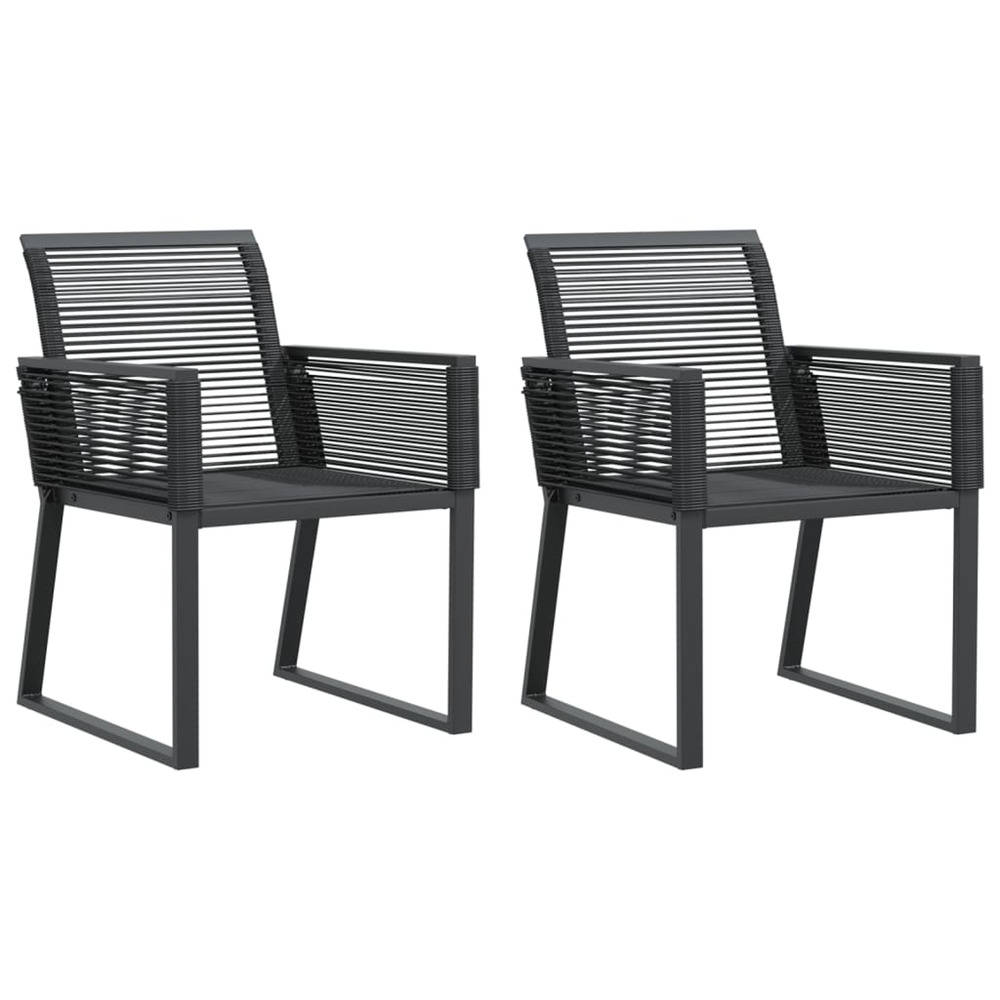 Chaises de jardin lot de 2 noir résine tressée