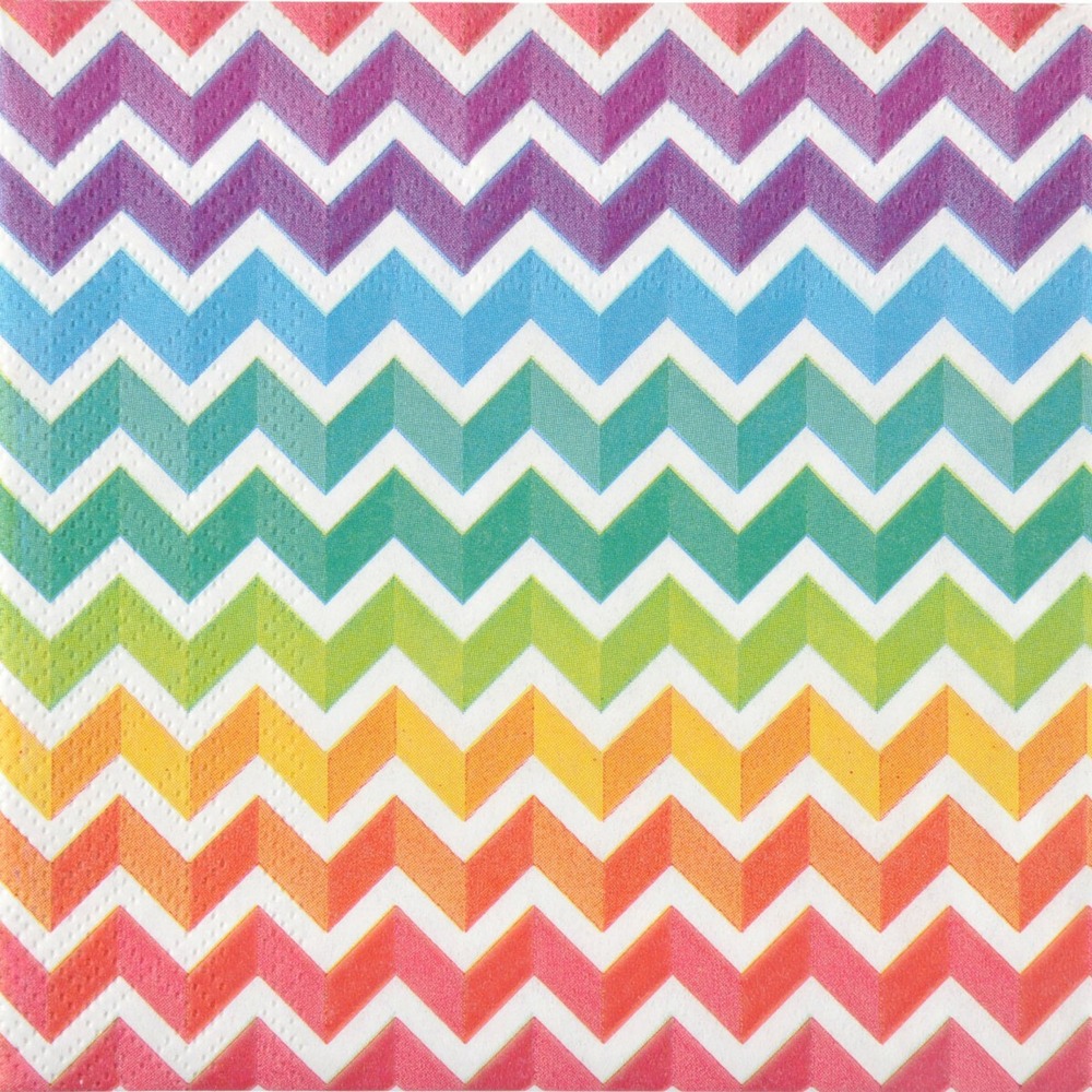 Lot de 20 serviettes papier arc en ciel