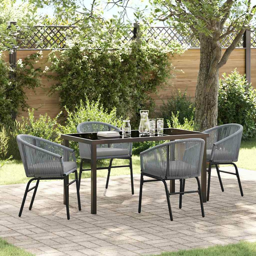 Ensemble de salle à manger pour jardin 5 pcs anthracite