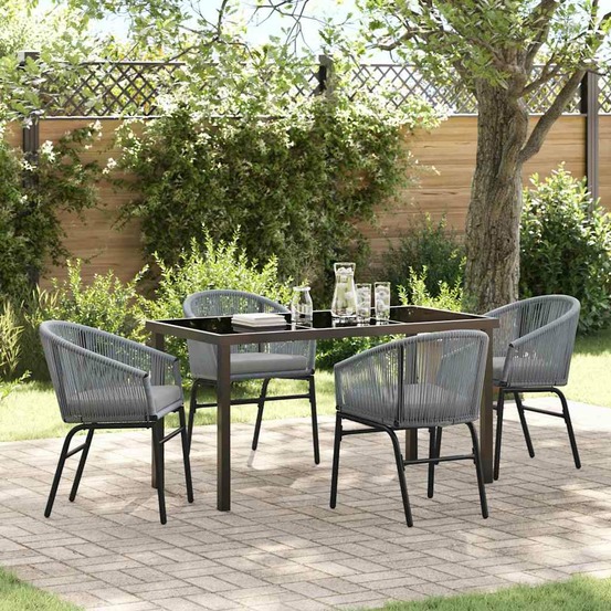 Ensemble de salle à manger pour jardin 5 pcs anthracite