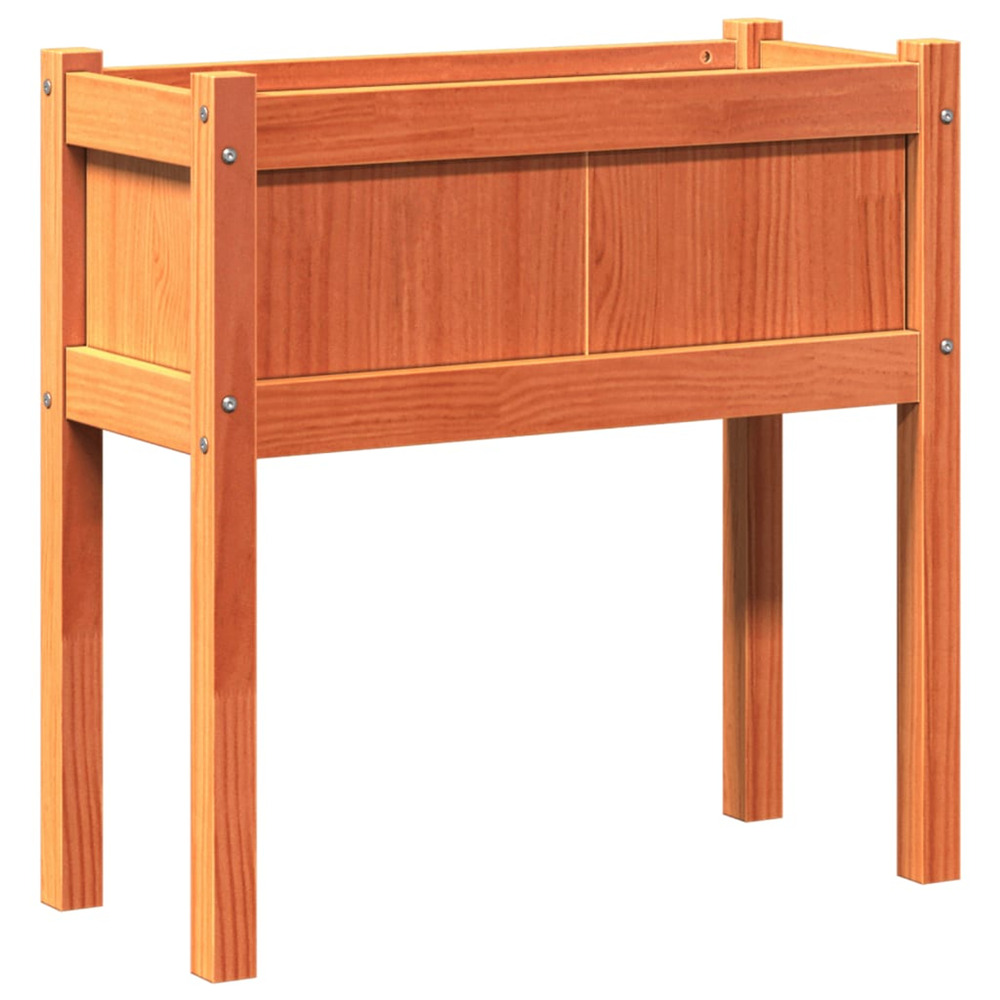 Jardinière d'extérieurs et pieds cire marron 70x31x70 cm bois de pin massif