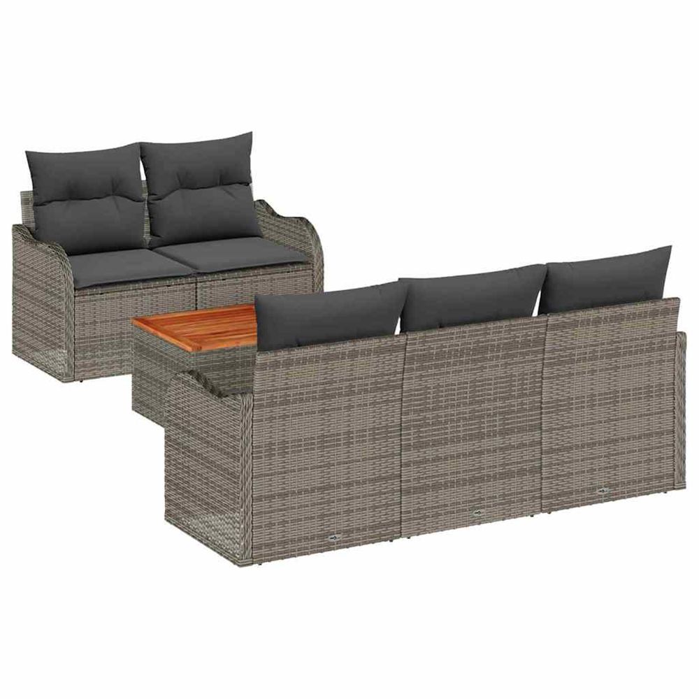 Ensemble de canapé de jardin 6 pc 5-nombre de places gris