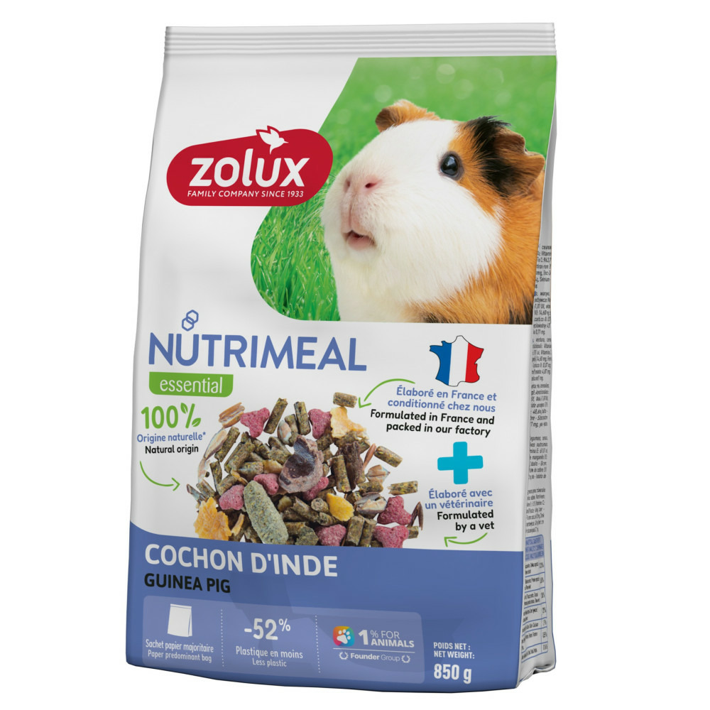 Aliment mélange composé pour cochon d'inde nutrimeal sachet de 850 g