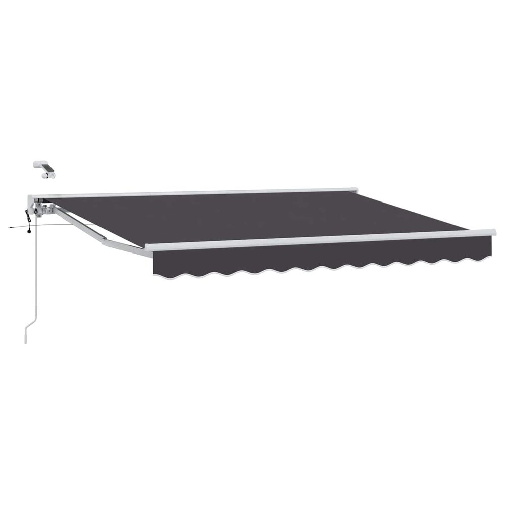 Auvent rétractable électrique anthracite et blanc 3,5 x 2,5 m