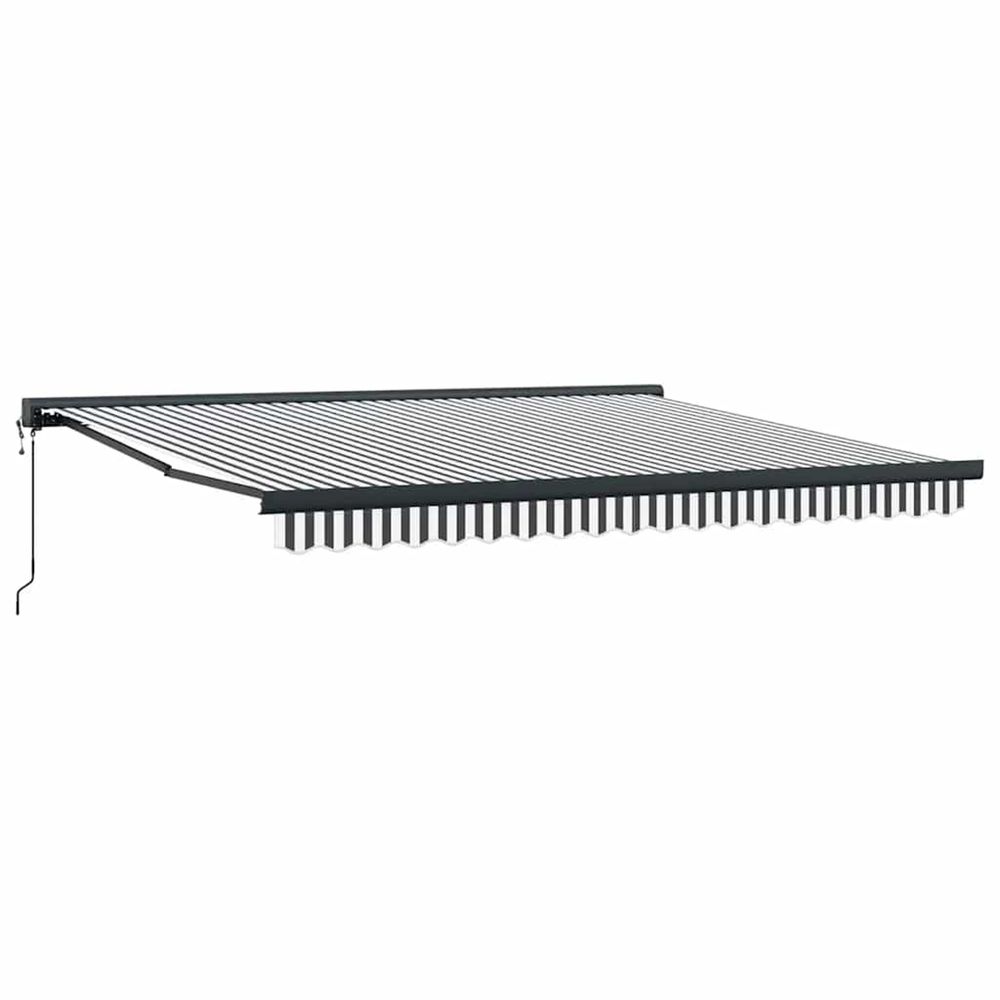 Auvent rétractable anthracite et blanc 4x3 m tissu et aluminium