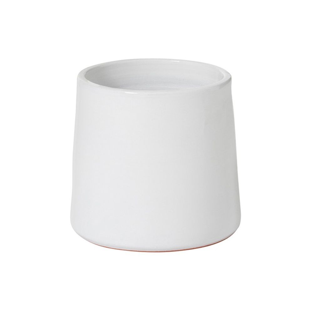 Cache-pot rond en céramique blanc 18x18x17 cm