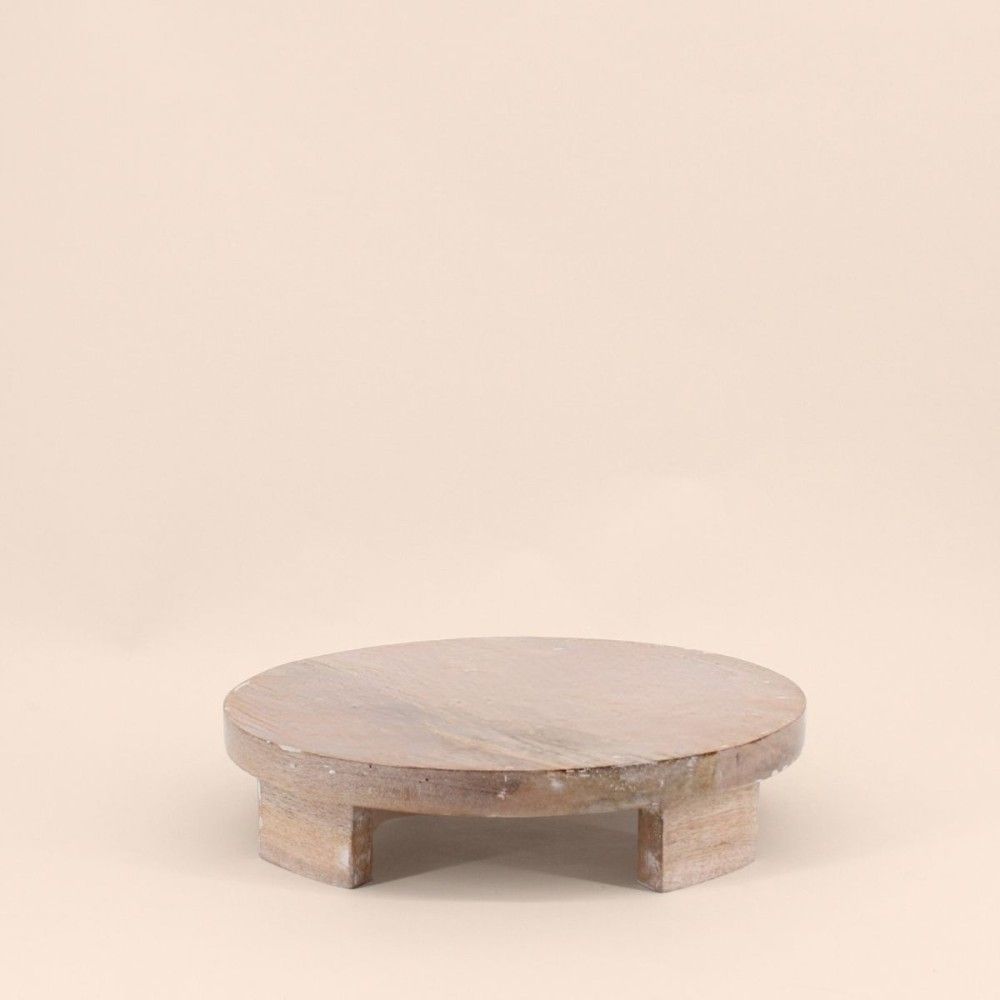 Plateau rond en bois sur pieds 30cm