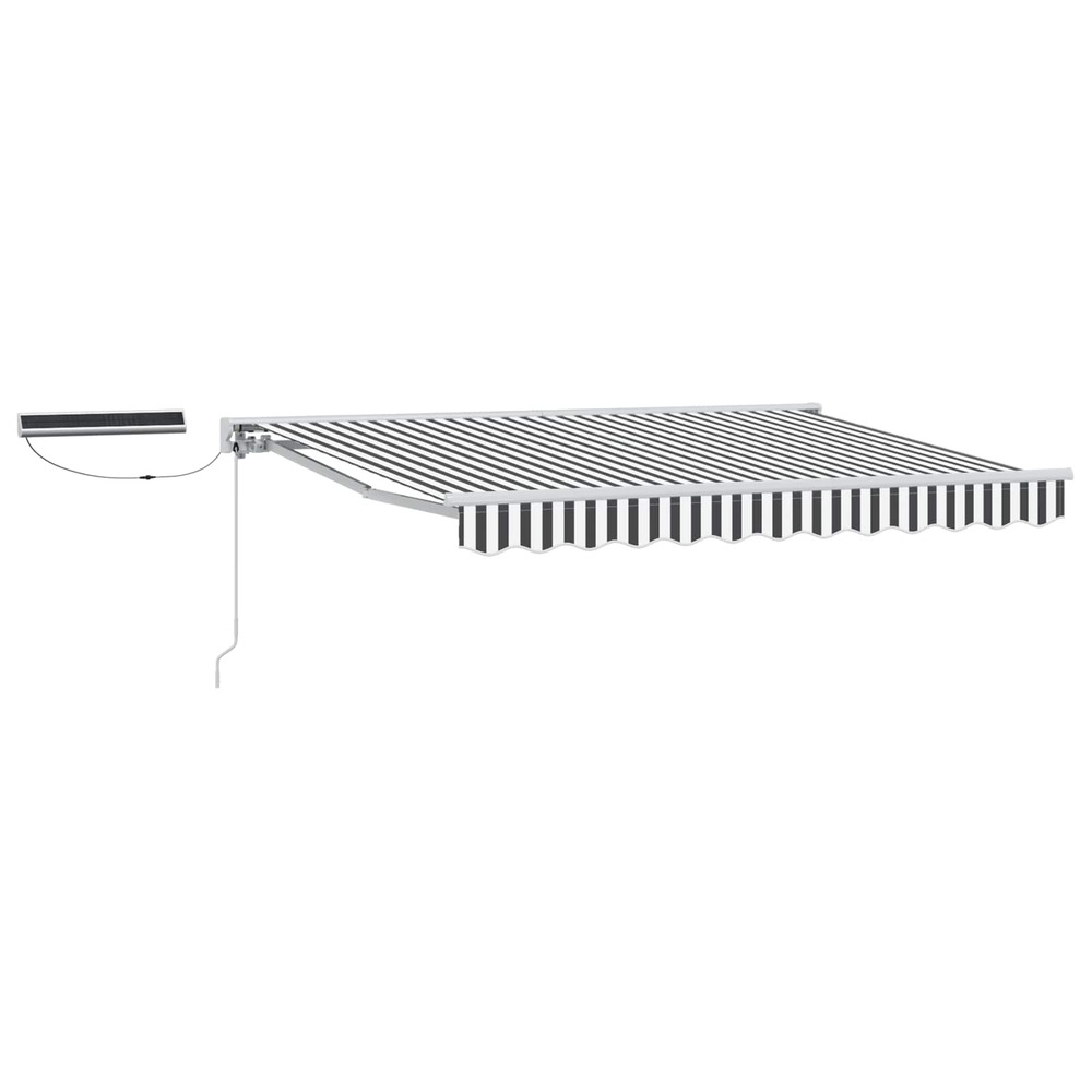 Auvent rétractable électrique anthracite et blanc 3,5 x 2 m