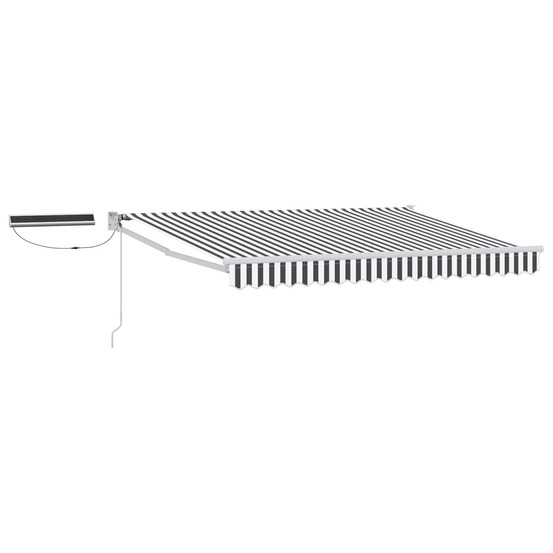 Auvent rétractable électrique anthracite et blanc 3,5 x 2 m