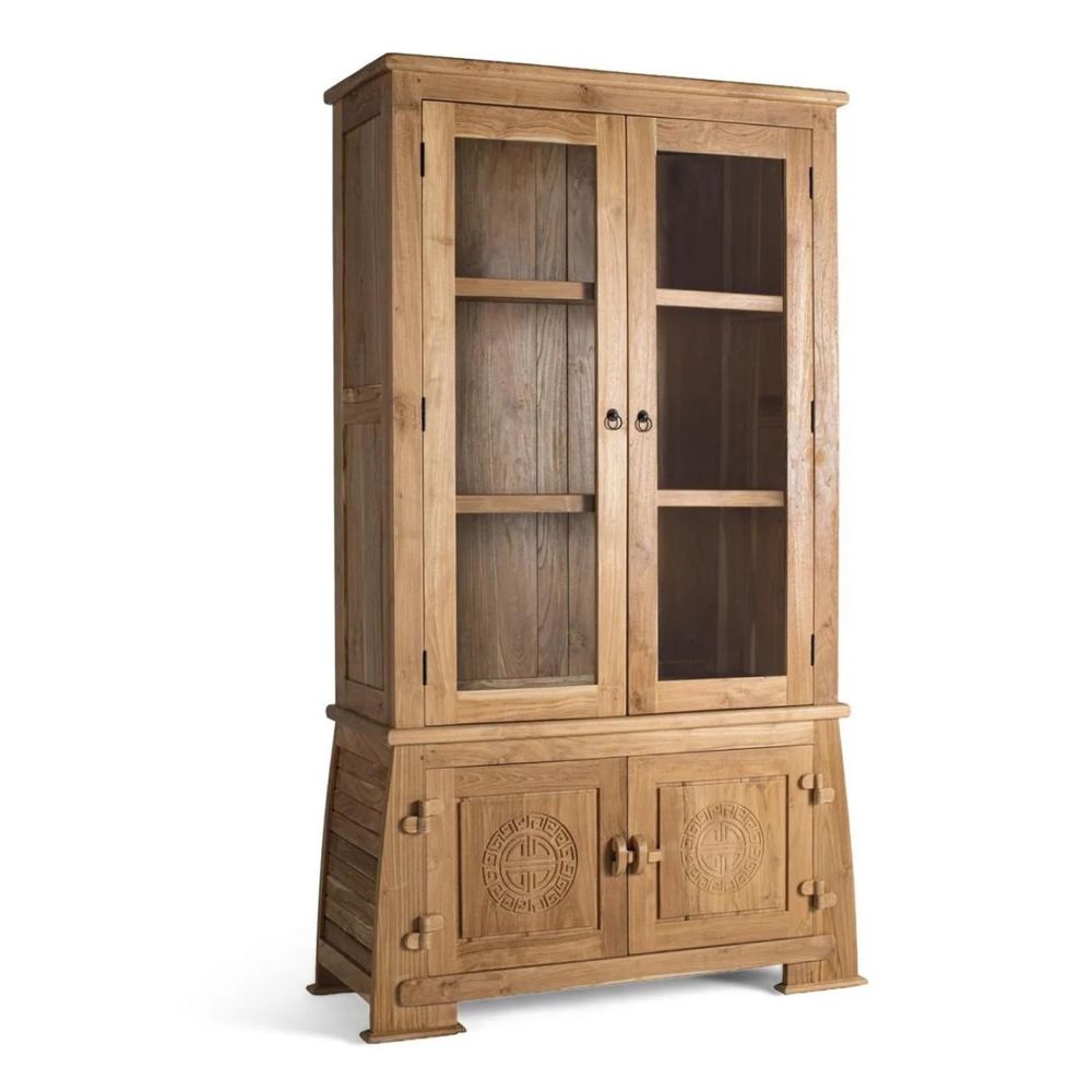 Bibliothèque bois marron - décoration d'autrefois