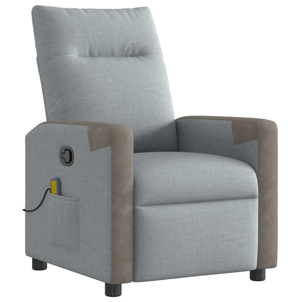Fauteuil de massage inclinable gris clair tissu