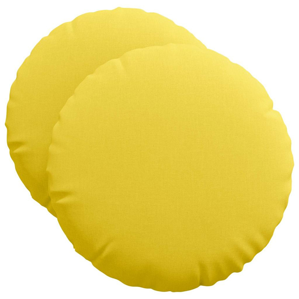 Coussins de siège 2 pcs jaune clair ø50 x 19 cm tissu