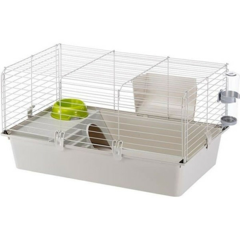Cage cochons d'inde 77*48*42 cm- maisonnette, gamelle, ratelier et abreuvoir -