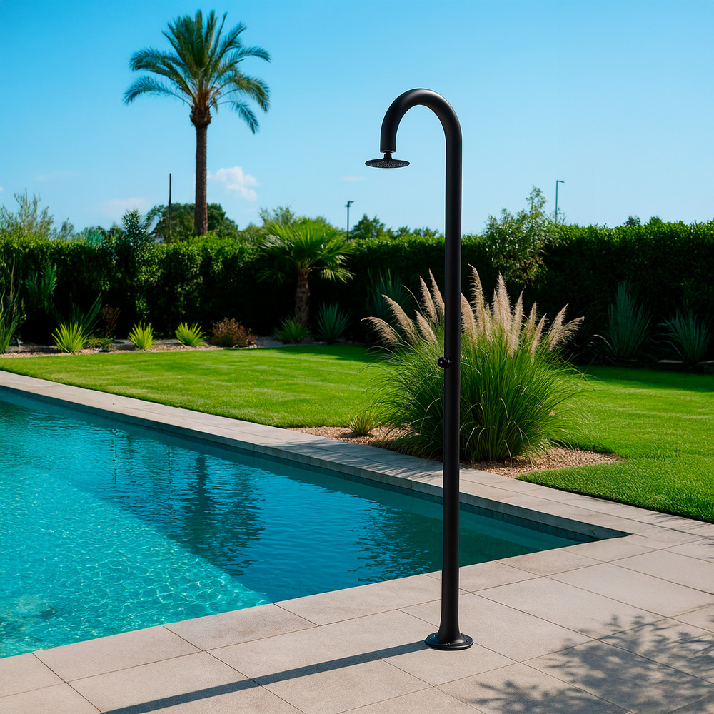 Douche a eau froide temporisee en aluminium sined luna timer black