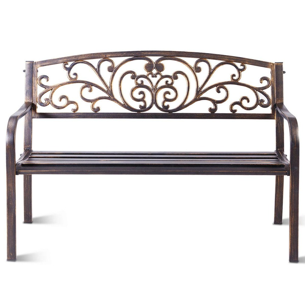 Banc de jardin noir magnifique 127 x 60 x 85 cm charge max 180 kg en métal