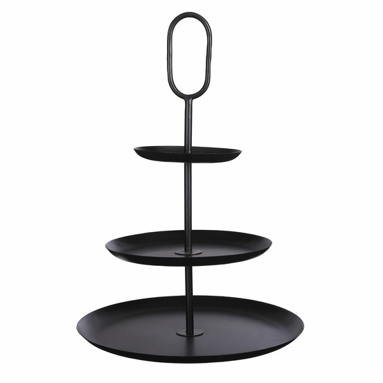 Mica decorations rama présentoir à gâteaux 3 niveaux h55 x ø38 cm noir