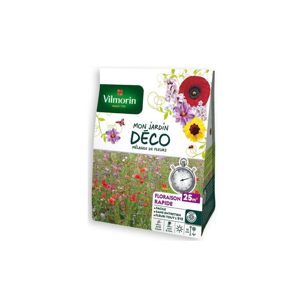 Sachet graines mélange de fleurs floraison rapide 25m2
