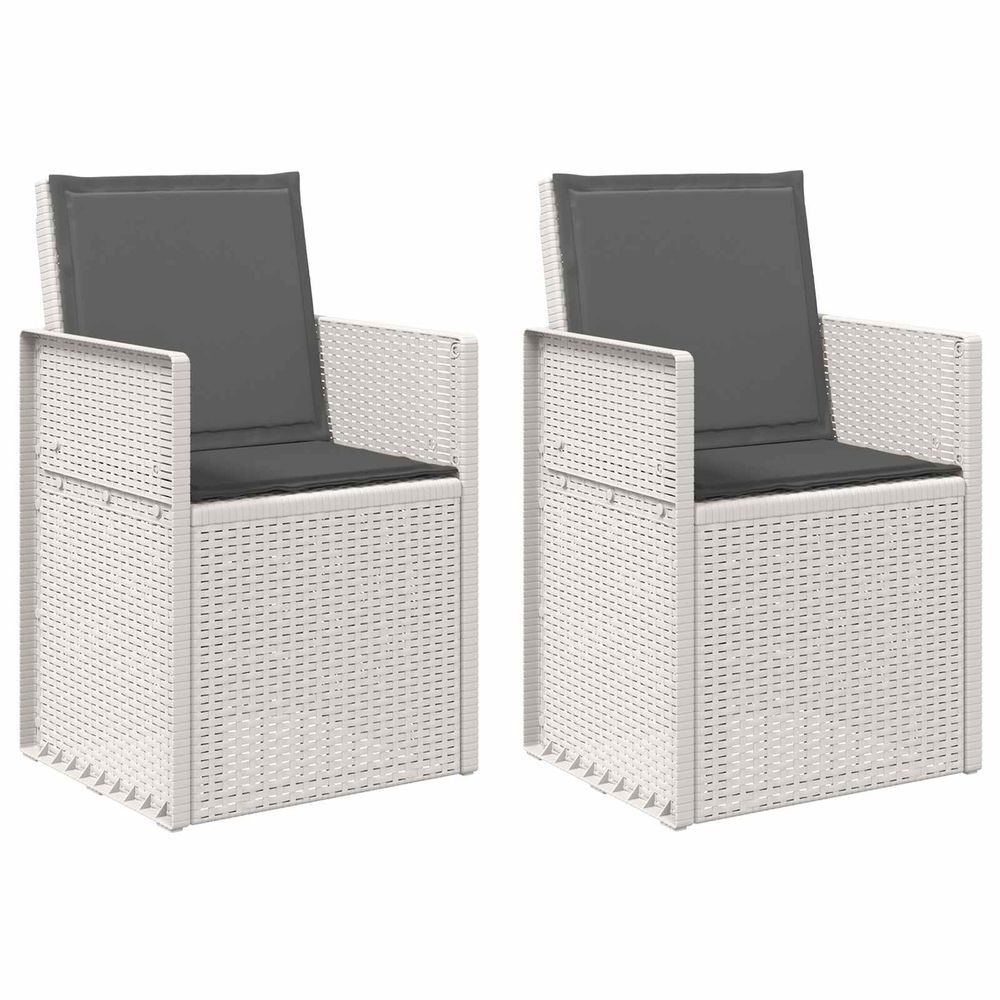 Chaises de jardin salle à manger 2 pc blanc et anthracite pp
