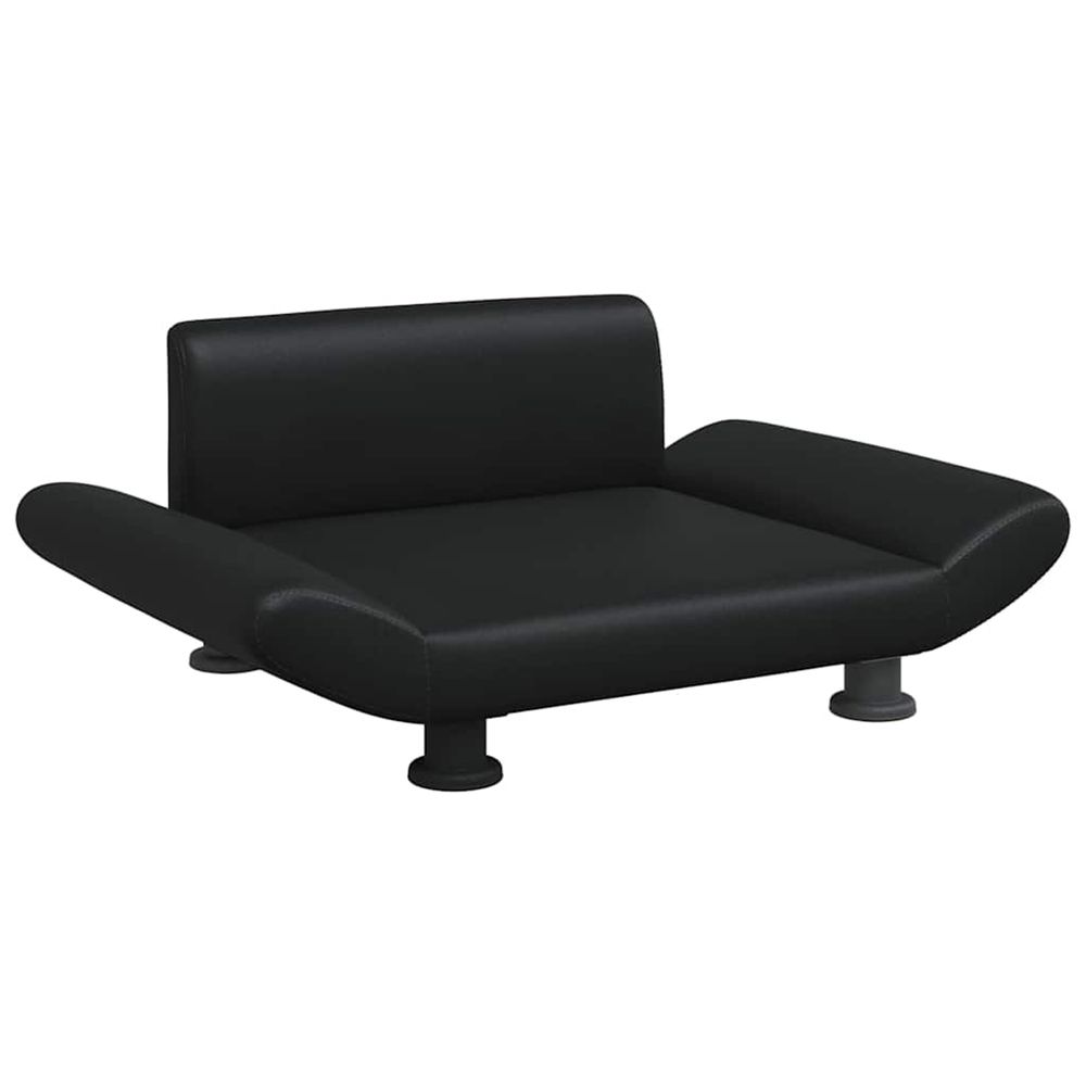 Lit pour chien noir 70x45x28 cm similicuir