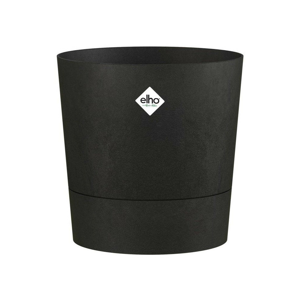 Pot de fleur rond - elho - foss rond 35 - 21 l - l 35 x b 34.5 x h 34 cm - noir - extérieur