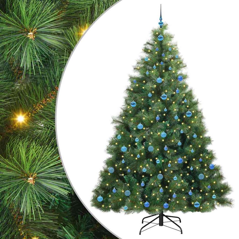 Sapin de noël artificiel avec 300 led vert 240 cm pe et pvc
