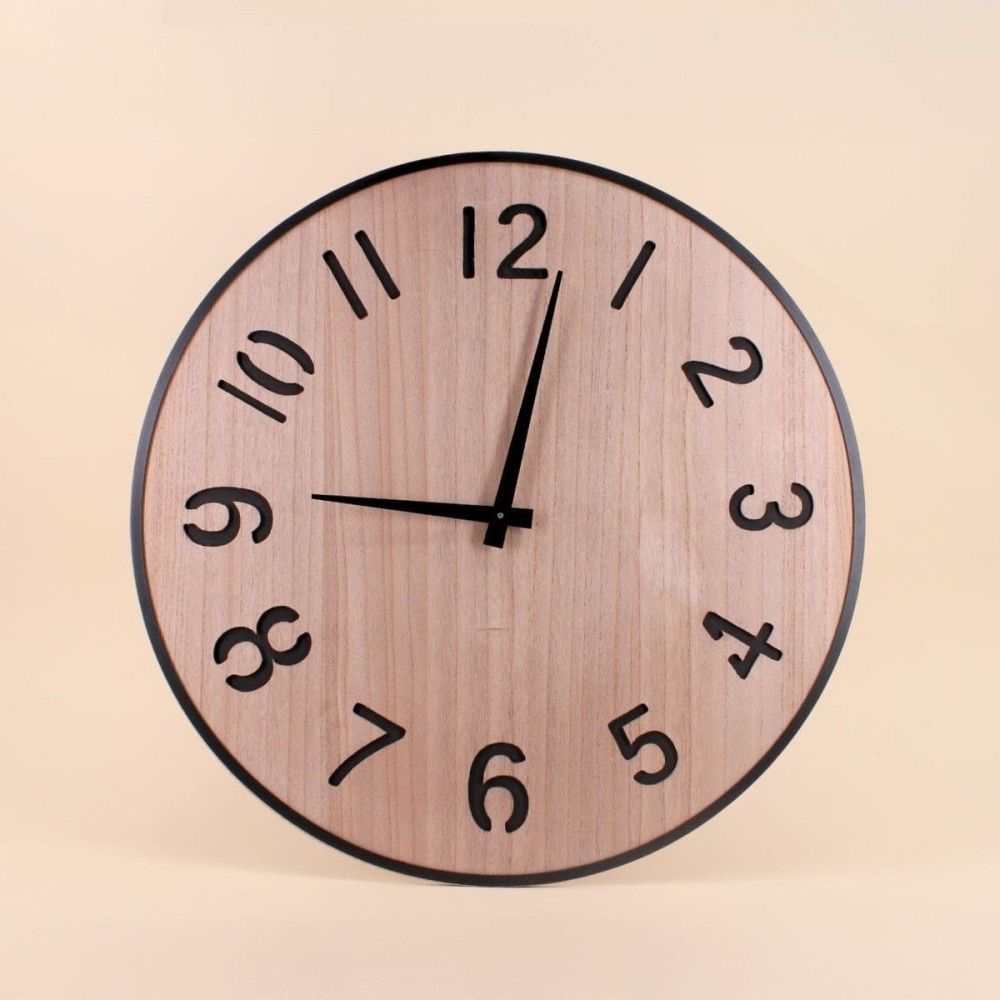 Horloge en bois et métal 60cm, niala