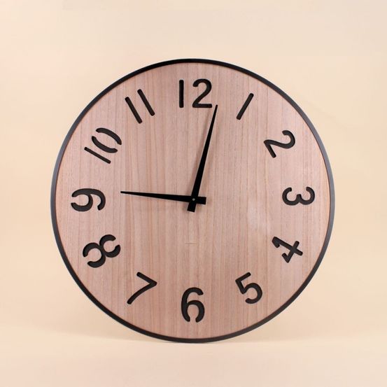 Horloge en bois et métal 60cm, niala