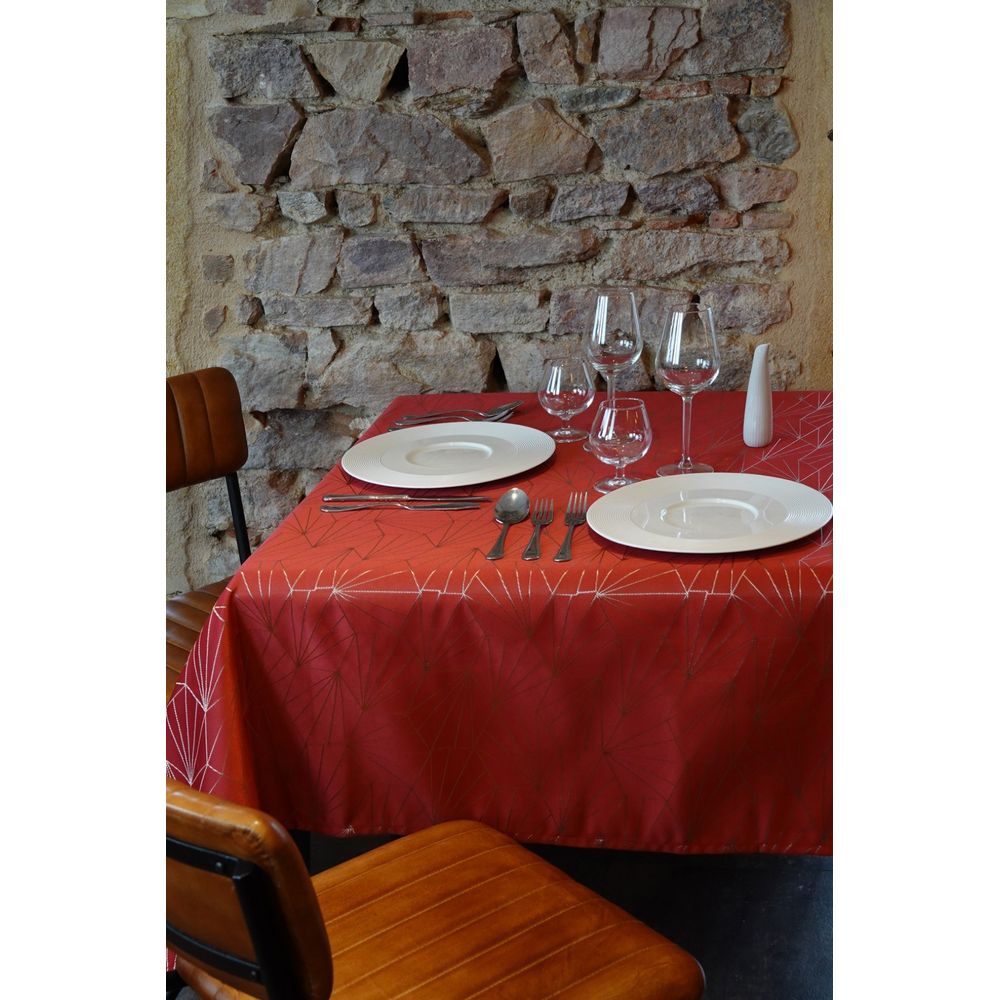 Nappe 145x300cm facette rouge