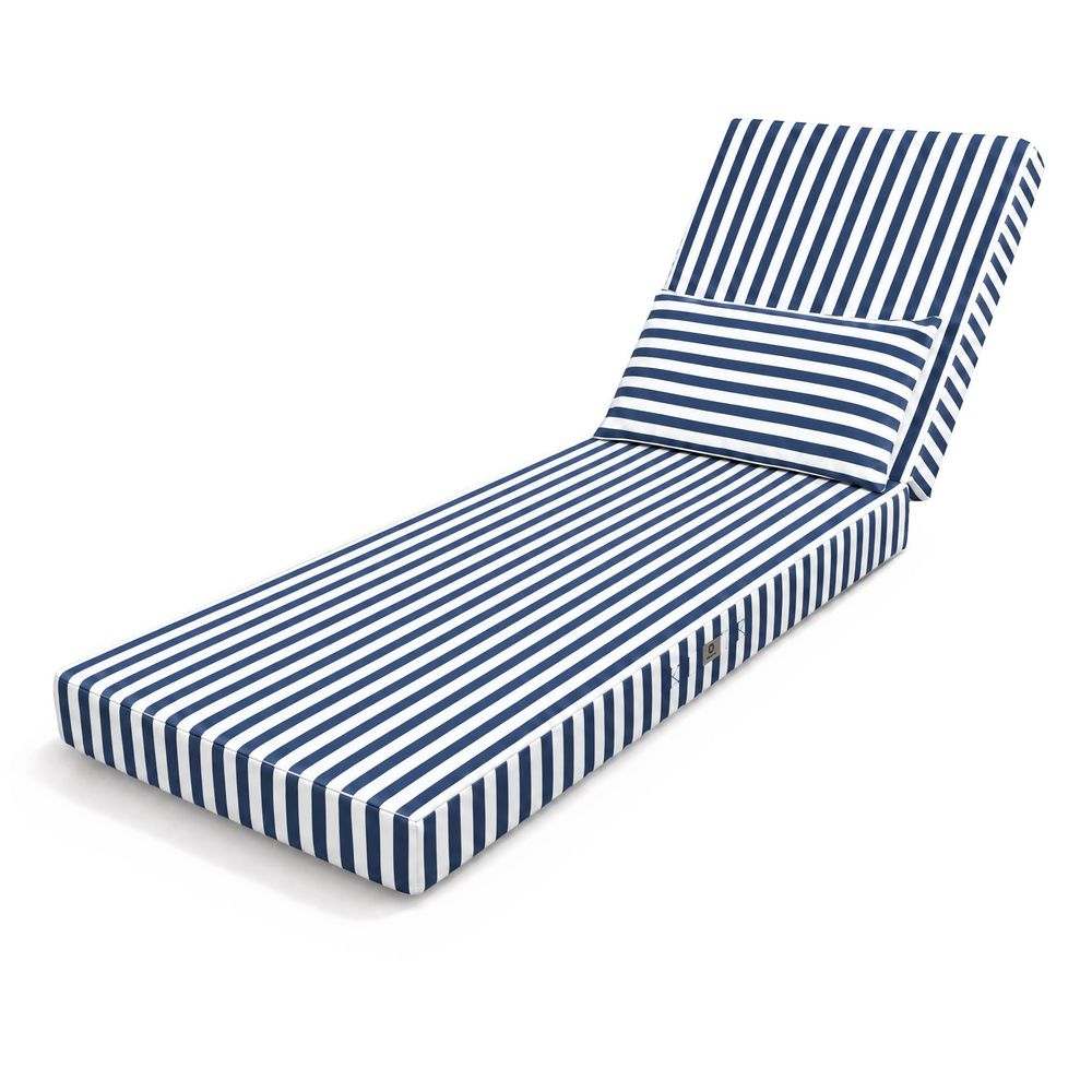 Coussin bain de soleil premium avec coussin - rayures marine