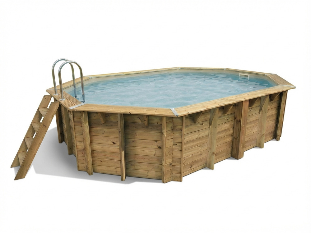 Piscine bois azura 4,00 x 3,00 x 1,20 m - liner beige