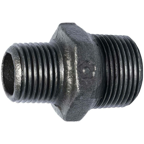 Mamelon réduit mâle mâle fonte noir - raccord plomberie gaz industriel - ø a: 2'
