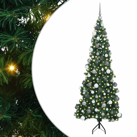 Arbre de noël artificiel d'angle vert 180 cm pvc et métal