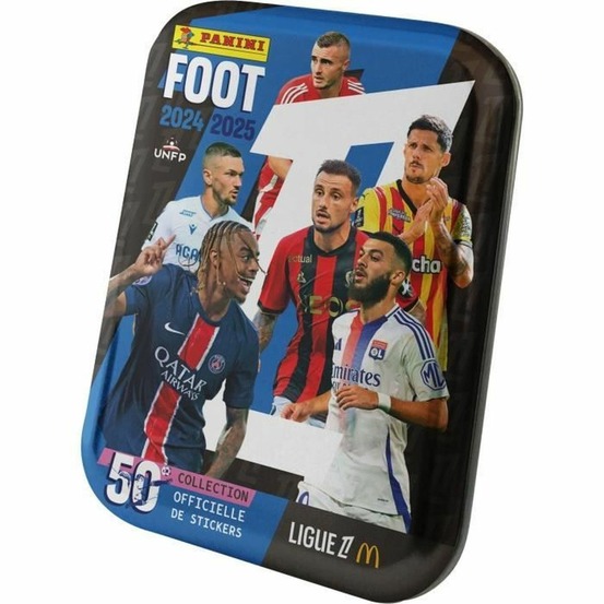 Boîte métal foot ligue 1 2024-2025 mcdonald's - 12 pochettes - 84 stickers