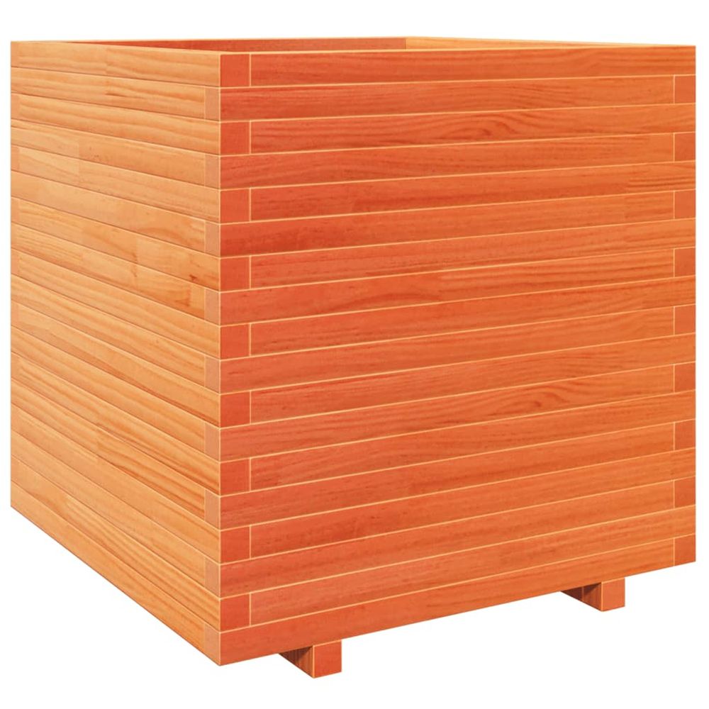 Jardinière d'extérieur cire marron 70x70x72,5 cm bois de pin massif