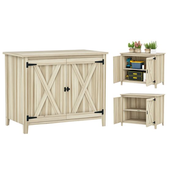 Armoire de jardin bois extérieur plateau rempotage étagère 110x60x88,5cm - comfortxl outdoor living