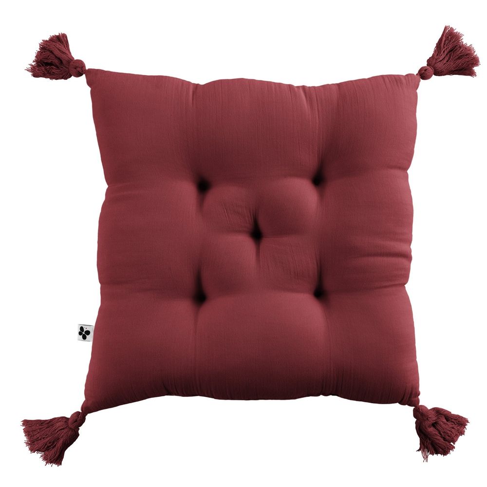 Coussin de chaise assise matelassée gaze de coton gaia