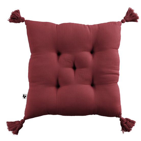 Coussin de chaise assise matelassée gaze de coton gaia