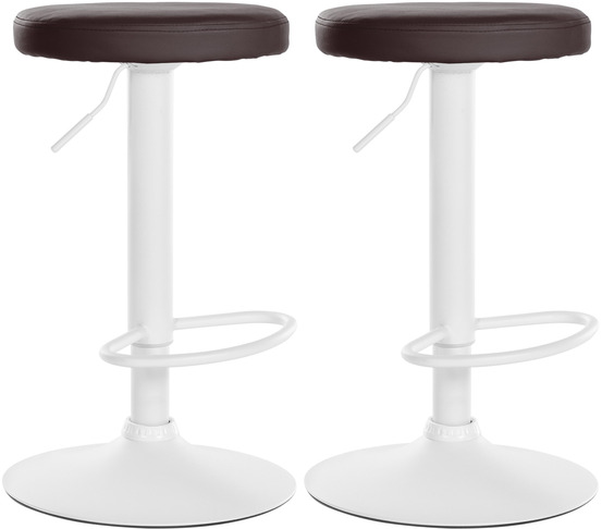 Lot de 2 tabourets de bar ponte simili cuir blanc