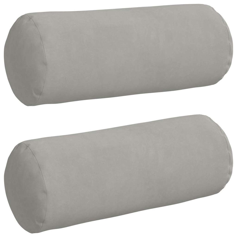 Coussins d'accent 2 pcs gris clair ø 15 x 40 cm