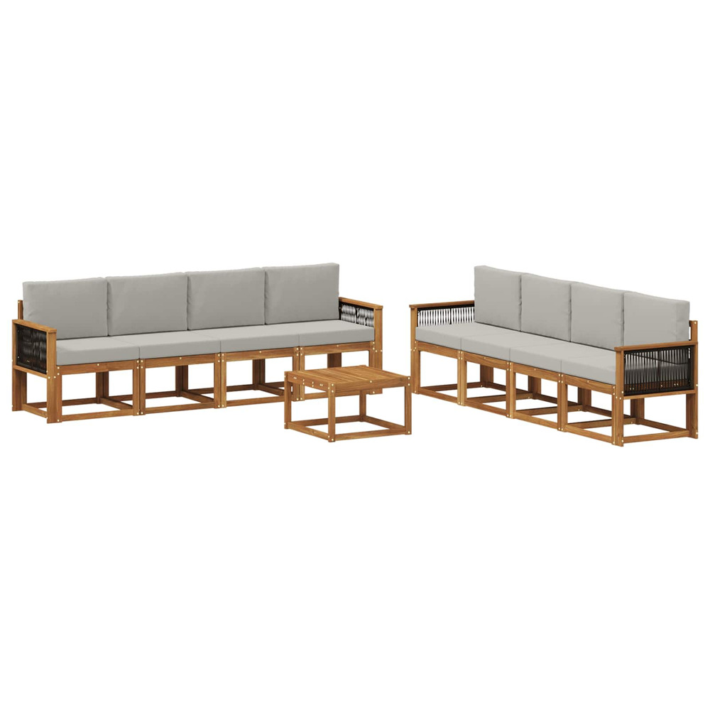 Ensemble de canapés d'extérieur 7 pcs naturel et gris clair