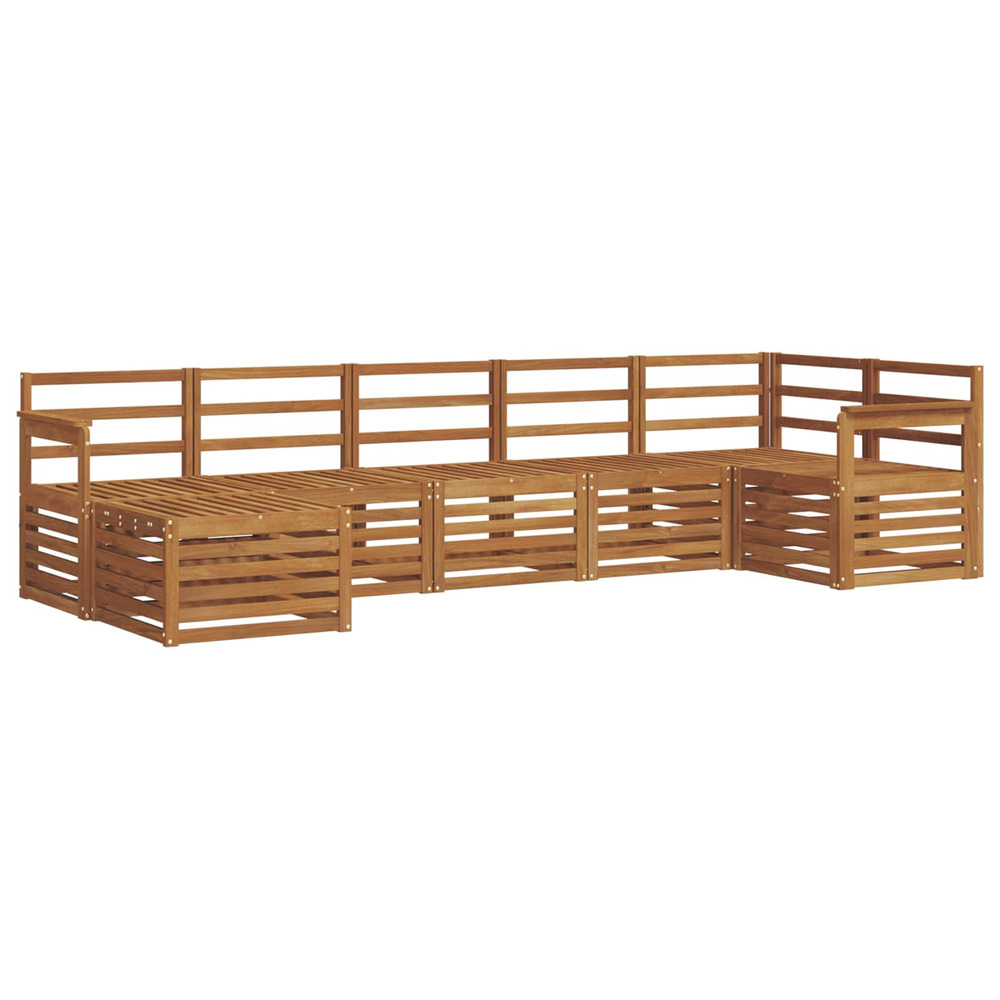 Ensembles de canapés 7 pcs naturel bois d'acacia massif