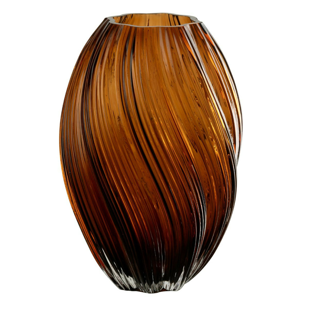 Vase ondulé en verre 