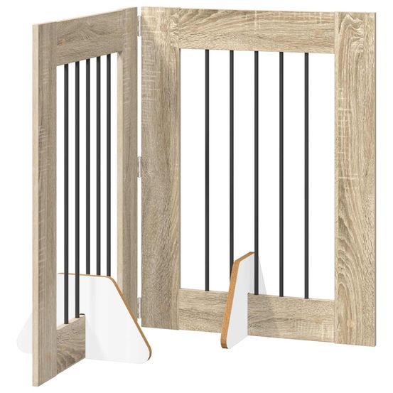 Porte de chien pliable avec supports 2 pc chêne sonoma 120,5 cm