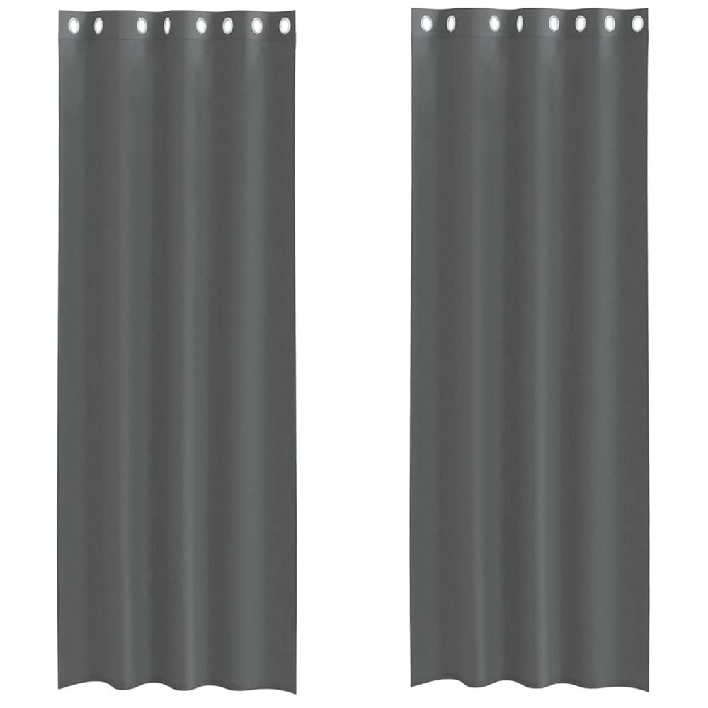 Rideaux en voile avec œillets 2 pcs gris foncé 140x260 cm
