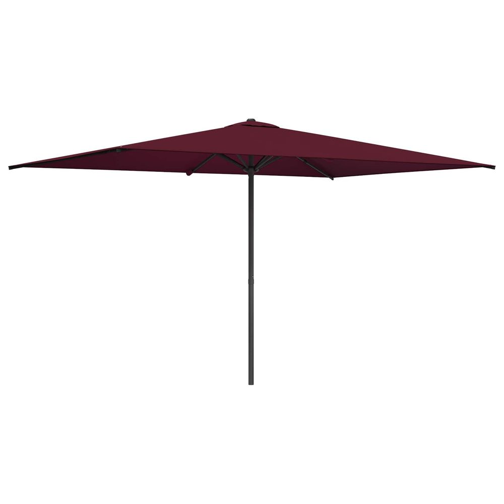 Parasol de jardin 200 x 300 cm polyester rectangulaire bordeaux