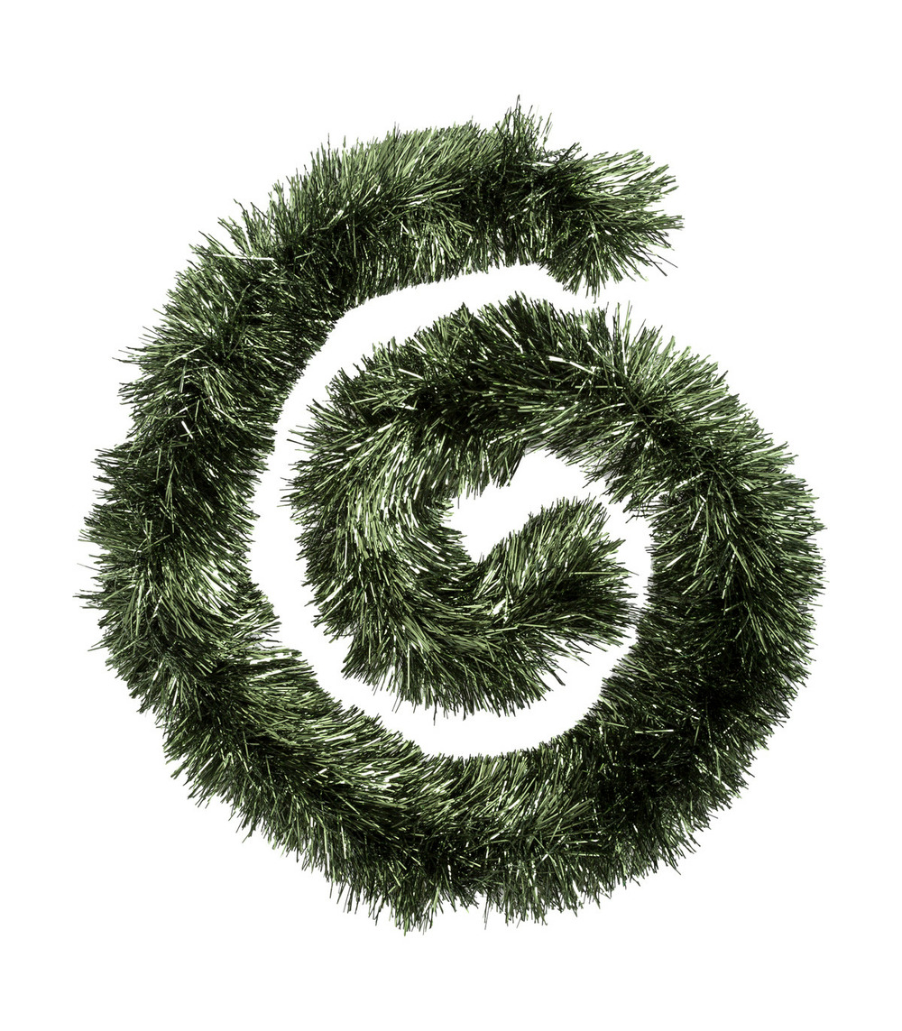 Guirlande de noël boa large 15 cm vert longueur 2 mètres