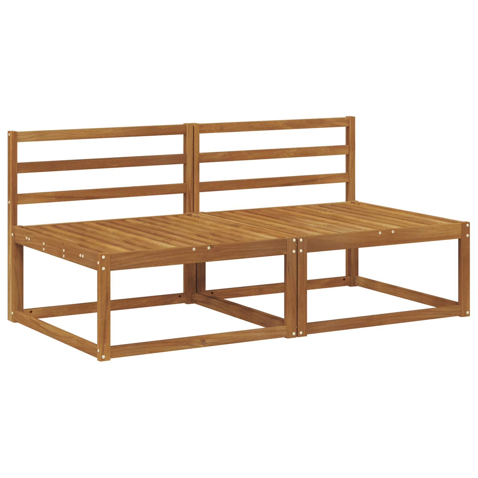 2 pièce sofa de milieu extérieur bois d'acacia massif naturel