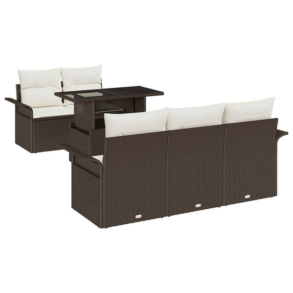 Ensemble de canapé de jardin 6 pc marron